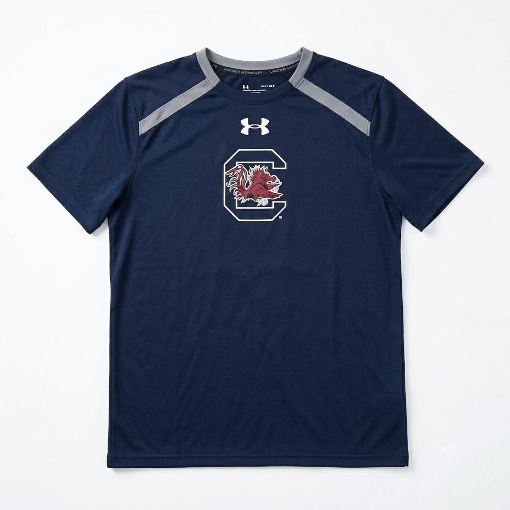 South Carolina Gamecocks Logo T Shirt Black Under Armour Tee Mens Small